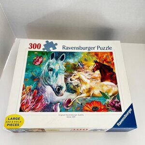 Ravensburger 300 Piece Horse Puzzle Lady Fate Fury Large Format Hold New Sealed